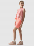 Colanți ciclism din tricot pentru fete - roz somon, 4F Sportswear