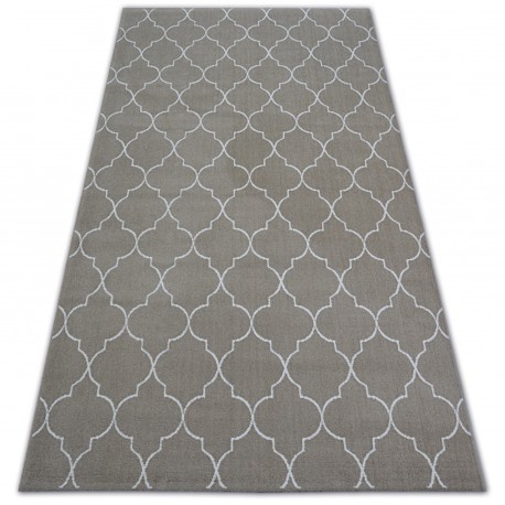 Covor Sense Micro 81220 Trellis bej si alb Trellis, 80x150 cm
