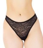 Cumpara ieftin Chilot Tanga Dantela Elastica Luan Negru, Sexy &amp; Confortabil. Personalizare Marimi Disponibila! Poliester/Elastan