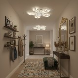 Lustra LED Ventilator ANEMO cu Telecomanda, 30W, D61cm, Lumina Rece/Neutra/Calda, Metal si Plastic, Alb