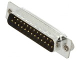 D-Sub 25-Pin Mufă Tată Lipire Neagră Aurită