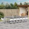 vidaXL Set mobilier de grădină, 17 piese, cu perne, alb, textilenă 3295097