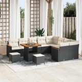 Cumpara ieftin Set de canapele pentru grădină 12 pcs Negru Rattan poli