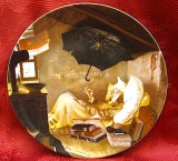 FARFURIE DECORATIVA PORTELAN LUISENBURG BAVARIA CARL SPITZWEG POETUL SARAC 20 CM