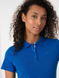 Tricou polo slim pentru femei - albastru, 4F Sportswear