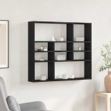 VidaXL Raft de perete, stejar negru, 90x16x78 cm, lemn prelucrat