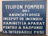 T5 Tablă vopsită industrială &ndash; Telefon Pompieri 081 &ndash; Rom&acirc;nia comunistă