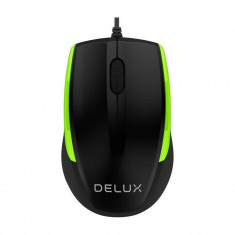 Mouse Delux M321 Black Green foto