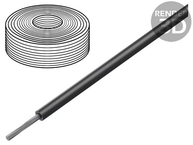Cablu litat silicon negru 200&deg;C 600V 3m 14AWG elastic