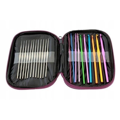 Set 22 crosete, 0.6-6.5 mm, Aluminiu, Multicolor foto