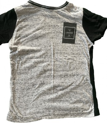 Tricou baiat, culoarea gri cu negru, marimea 122-128 foto