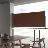 Cumpara ieftin Copertină laterală retractabilă de terasă, maro, 100 x 300 cm