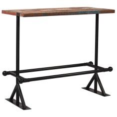 Masă de bar, multicolor, 120 x 60 x 107 cm, lemn masiv reciclat foto