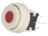 Comutator DPDT 0,1A/30VDC alb LED roșu THT