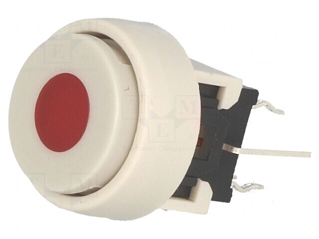Comutator DPDT 0,1A/30VDC alb LED roșu THT