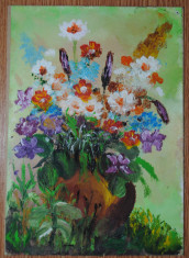 Tablou original, ulei pe panza (canvas) - Flori de camp foto