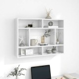 vidaXL Raft de perete, alb extralucios, 75x16x55 cm, lemn prelucrat 803008
