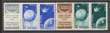 Romania.1957 Posta aeriana:Satelitii artificiali-streif XR.348, Nestampilat