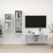 Set de dulapuri TV, 3 piese, alb extralucios, lemn prelucrat
