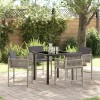 VidaXL Set de masă pentru grădină 5 pcs Gri deschis poliratan 3380761