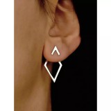 Cumpara ieftin Cercei Forma Geometrica Argintii 1.2x2.4cm - 340949