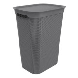 Cos rufe plastic cu capac antracyt Rotho Brisen 50L