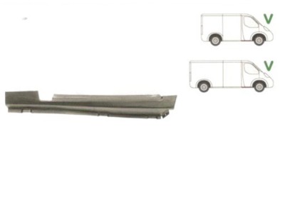 Prag fata FORD TRANSIT (VE6), 10.1985-01.1991, partea dreapta, inferior; metal galvanizat; sub usa fata, foto
