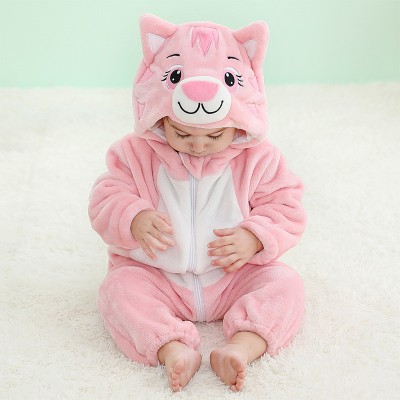CLD164-225 Pijama kigurumi pentru bebelusi tip salopeta din material moale si pufos foto