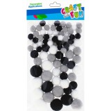Pompoane pentru activitati senzoriale,diametru 10-20 mm,90 bucati set