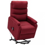 vidaXL Fotoliu cu ridicare, roșu vin, material textil