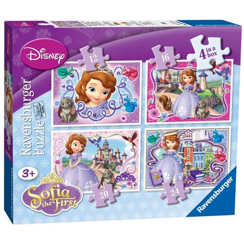 Puzzle Printesa Sofia, 4 Buc In Cutie 12/16/20/24 Piese Puzzle Printesa Sofia, 4 Buc In Cutie 12/16/20/24 Piese