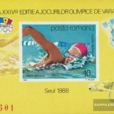 Romania 1988-Lp 1204-Preolimpiada Jocurile olimpice de vara Seul-colita nedant