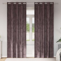 vidaXL Draperie cu perdele 2 pcs Maro 225 x 140 cm Catifea 4107660