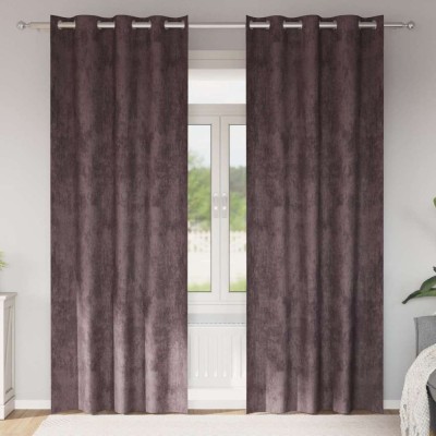 vidaXL Draperie cu perdele 2 pcs Maro 225 x 140 cm Catifea foto