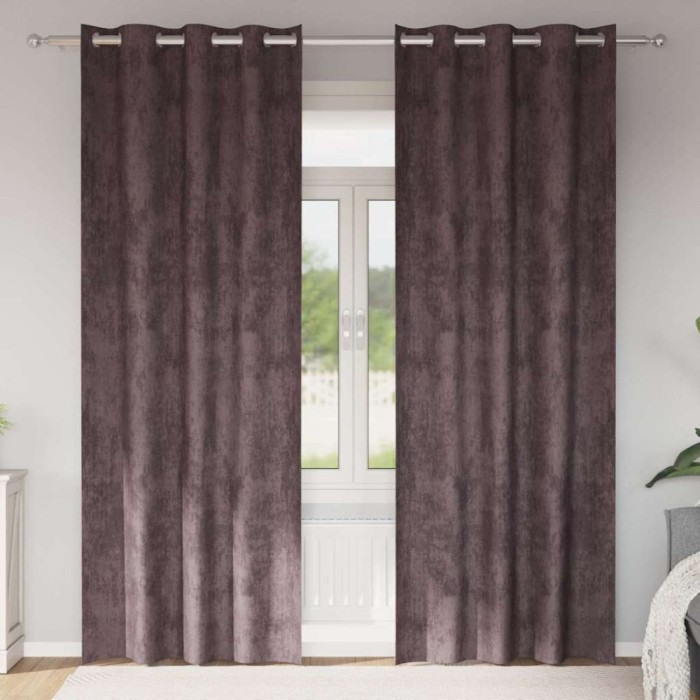 vidaXL Draperie cu perdele 2 pcs Maro 225 x 140 cm Catifea
