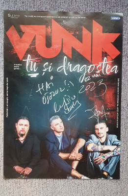 Afis original concert VUNK, semnat Hai Otelul! Cornel Ilie componenti VUNK foto