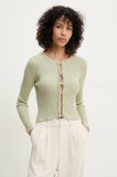 Answear Lab cardigan din bumbac femei, culoarea verde, light