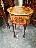 Comodina stil Francez cu Intarsii, Bronz, H 78cm - Antichitate Eleganta