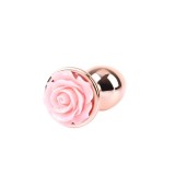 Dopuri cu bijuterie - Chisa Trandafirul Stralucitor Dop Anal din Metal Marime Mica o Nota de Eleganta cu un Mic Trandafir Roz