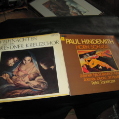 LOT de 2 viniluri cu muzica de Craciun si simfonica Paul Hindemith- Horn sonatas