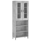 Dulap inalt, gri beton, 69,5x34x180, lemn compozit
