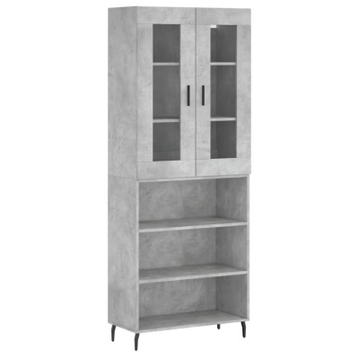 Dulap inalt, gri beton, 69,5x34x180, lemn compozit foto