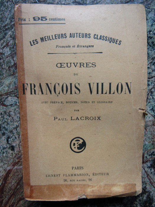 Oeuvres de Francois Villon