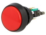 Comutator acţionat prin apăsare SPDT 10A/250VAC, LED roşu, 44mm