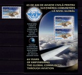 Cumpara ieftin ✅RO 2010 LP 1859+a ,&quot;OACI 65 ani de Aviatie civila &quot;-serie + colita 464, MNH, Nestampilat