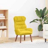 Fotoliu Relaxant Galben Catifea vidaXL, 69x74x93 cm, Cadru Lemn, Confortabil, Design Modern