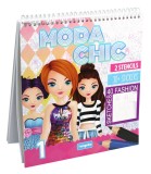 Caiet de Colorat Moda Chic 30 Pagini + 30 Stickere (set 4 buc.)