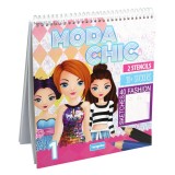 Caiet de Colorat Moda Chic 30 Pagini + 30 Stickere (set 4 buc.)
