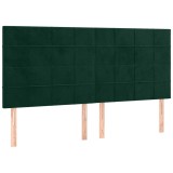 Cumpara ieftin Tablie de pat verde inchis 160x5x118/128 cm catifea