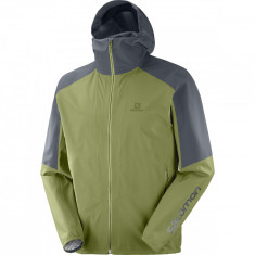 Jachetă impermeabilă drumeție Salomon Outline Verde/Gri Bărbați